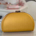 Clutch Gelb Lederimitat – Abendtasche Gold Kette – Elegante Party Tasche Damen