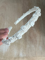 Ivory Haarreif Kommunion – Spitze mit/ohne funkelnde Strasssteine