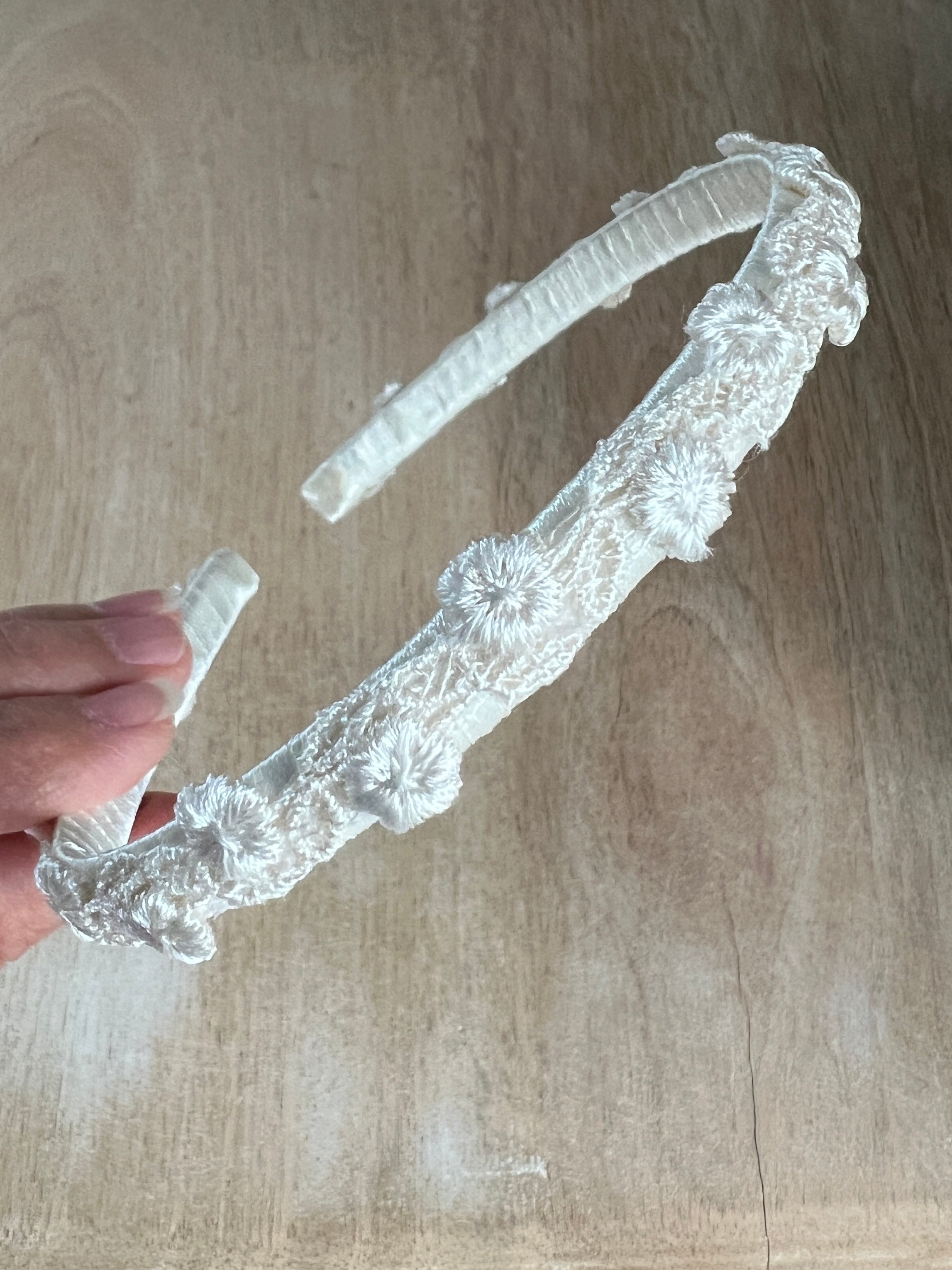 Ivory Haarreif Kommunion – Spitze mit/ohne funkelnde Strasssteine