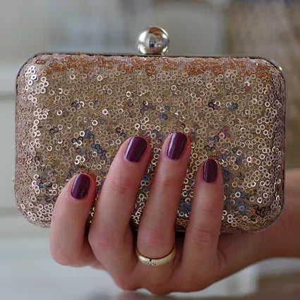 Clutch Pailetten in Gold
