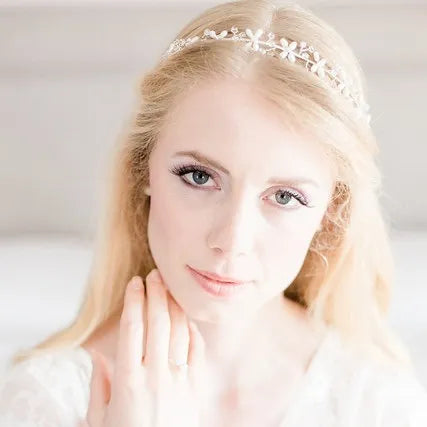 Haarschmuck Diadem mit Süßwasserperlen in silber oder gold