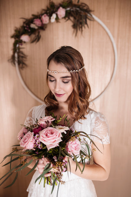 Vintage Stirnband – Braut Haarband mit Swarovski & Perlen