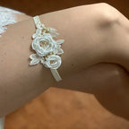 Strumpfband aus Spitze,Strumpfband boho, vintage,ivory