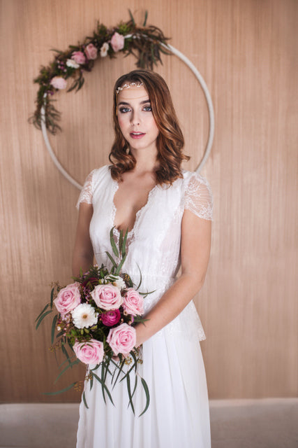 Swarovski Haarband – Edles Haarband mit Goldblättern & Ivory Perlen