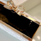 Braut Clutch Spitze Off-White – Hochzeitstasche mit Kette – elegante Brauttasche