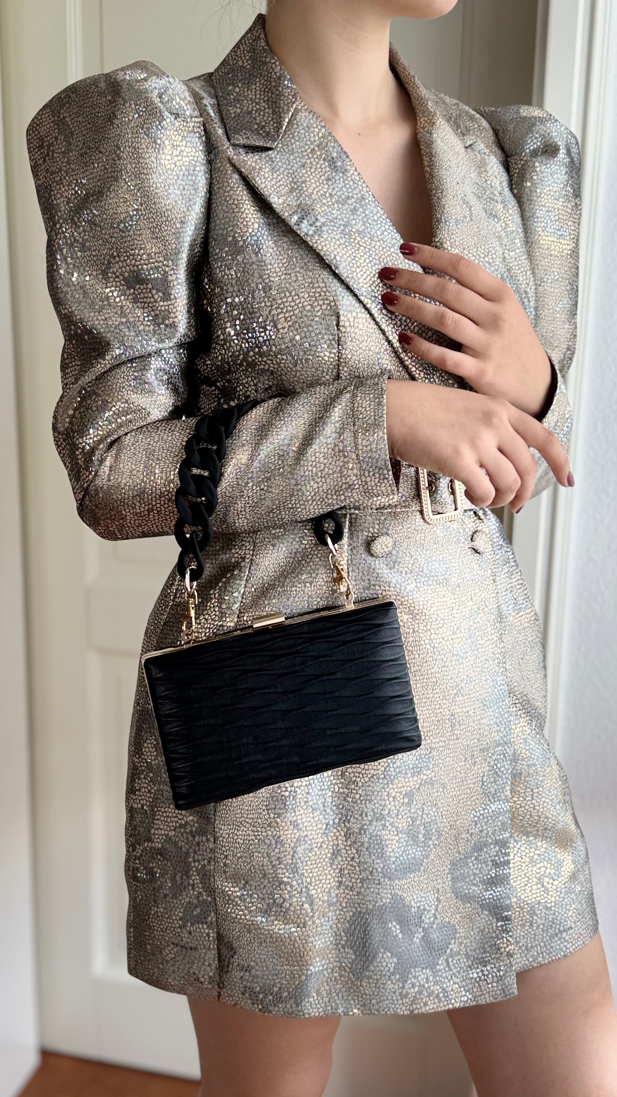 Gala Clutch – Schwarze Kunstleder Abendtasche für elegante Anlässe