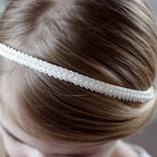 Haarschmuck Kommunion, Haarreif  Kommunion in ivory/creme/elfenbein mit Perlen