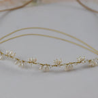 Haarband/Stirnband Swarowski,gold,ivory Perlen