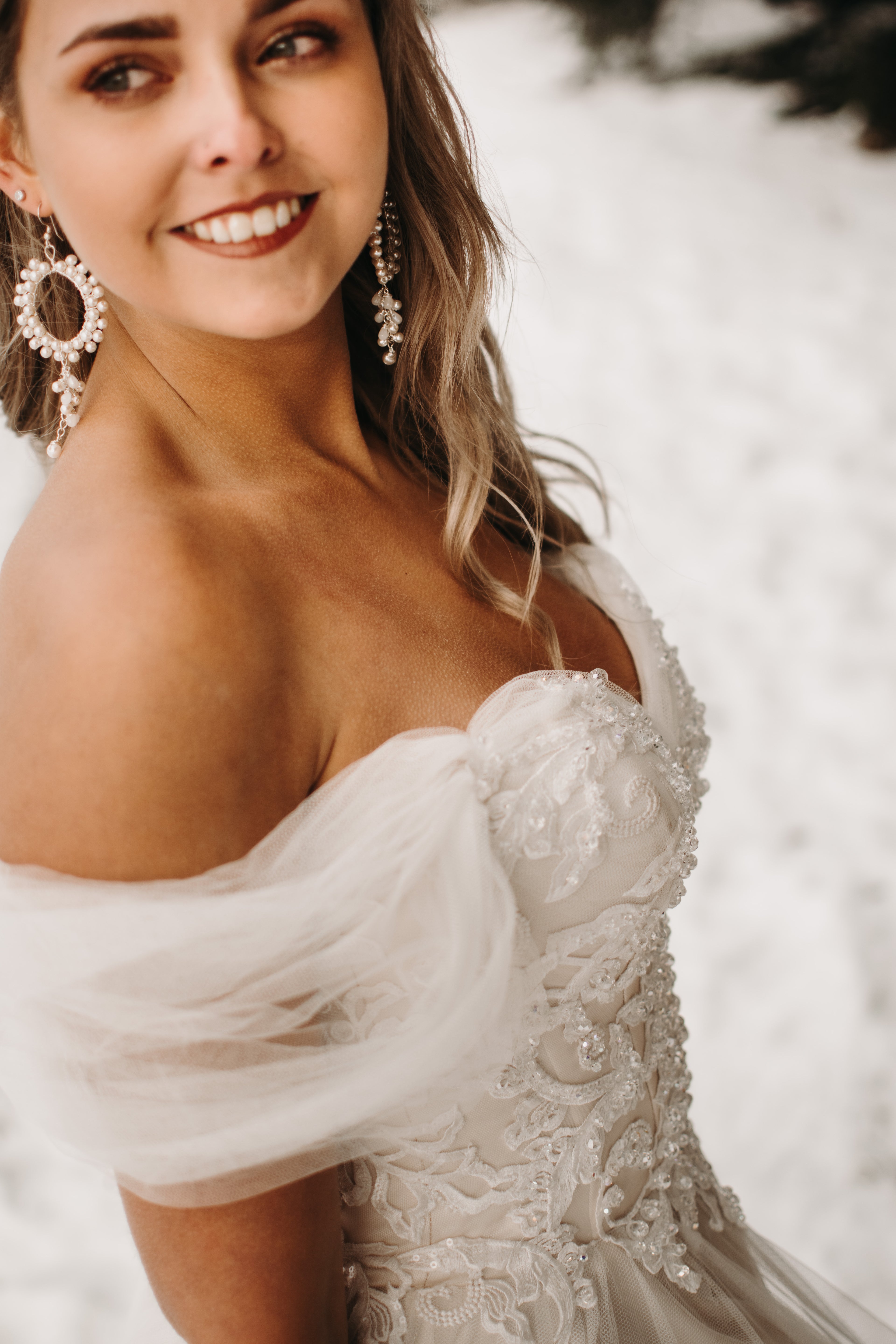 Perlen Ohrringe Braut – Statement Ivory/Weiß im Chic-Bridal-Style