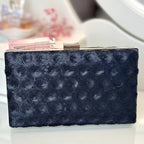 Elegante schwarze Clutch Tasche aus Pailletten Stoff Abendtasche für Damen Gala