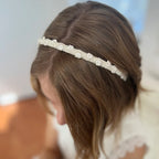 Haarschmuck Kommunion,Haarreif Kommunion,Haarreif ivory mit/ohne Strasssteinchen