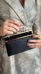 Gala Clutch – Schwarze Kunstleder Abendtasche für elegante Anlässe
