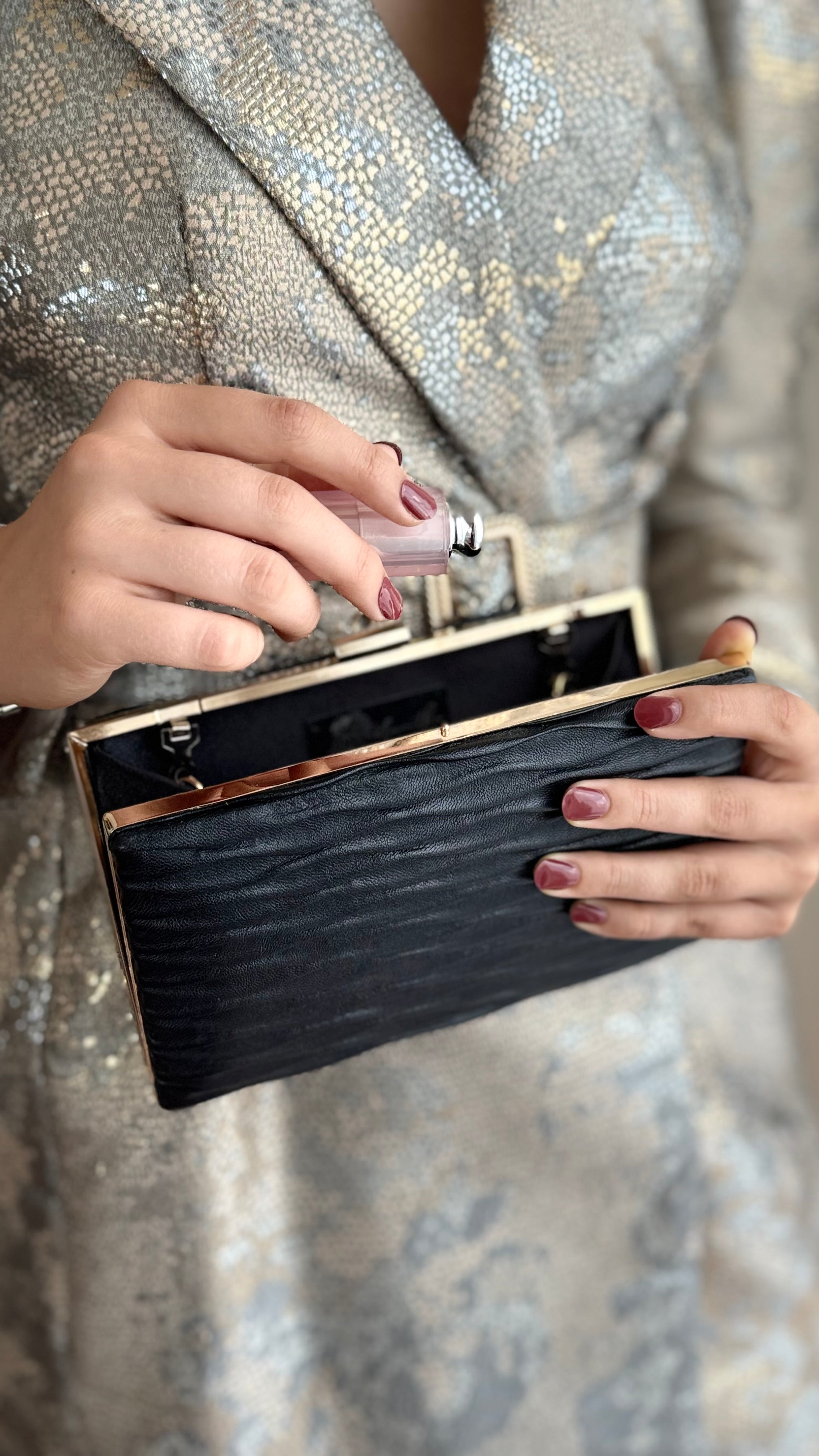 Gala Clutch – Schwarze Kunstleder Abendtasche für elegante Anlässe