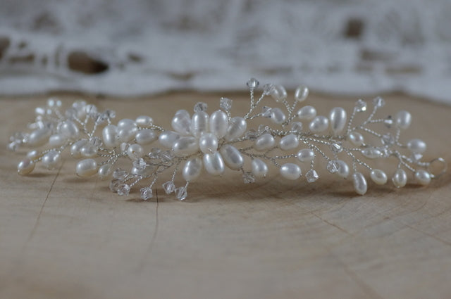 Perlen Haarranke – Eleganter Braut-Haarschmuck mit Swarovski & Süßwasserperlen