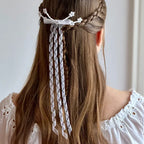 Kommunion Haarschmuck,Haarkamm Kommunion mit Blumen und Organza Bändern