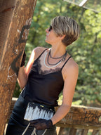 Silber Abendtasche – Elegante Clutch mit modernem Muster & Kette