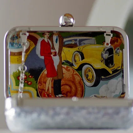 Clutch Pailetten in Silber