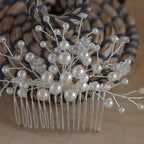 Haarschmuck, Haarkamm, Perlen, Swarowski, weiß oder ivory