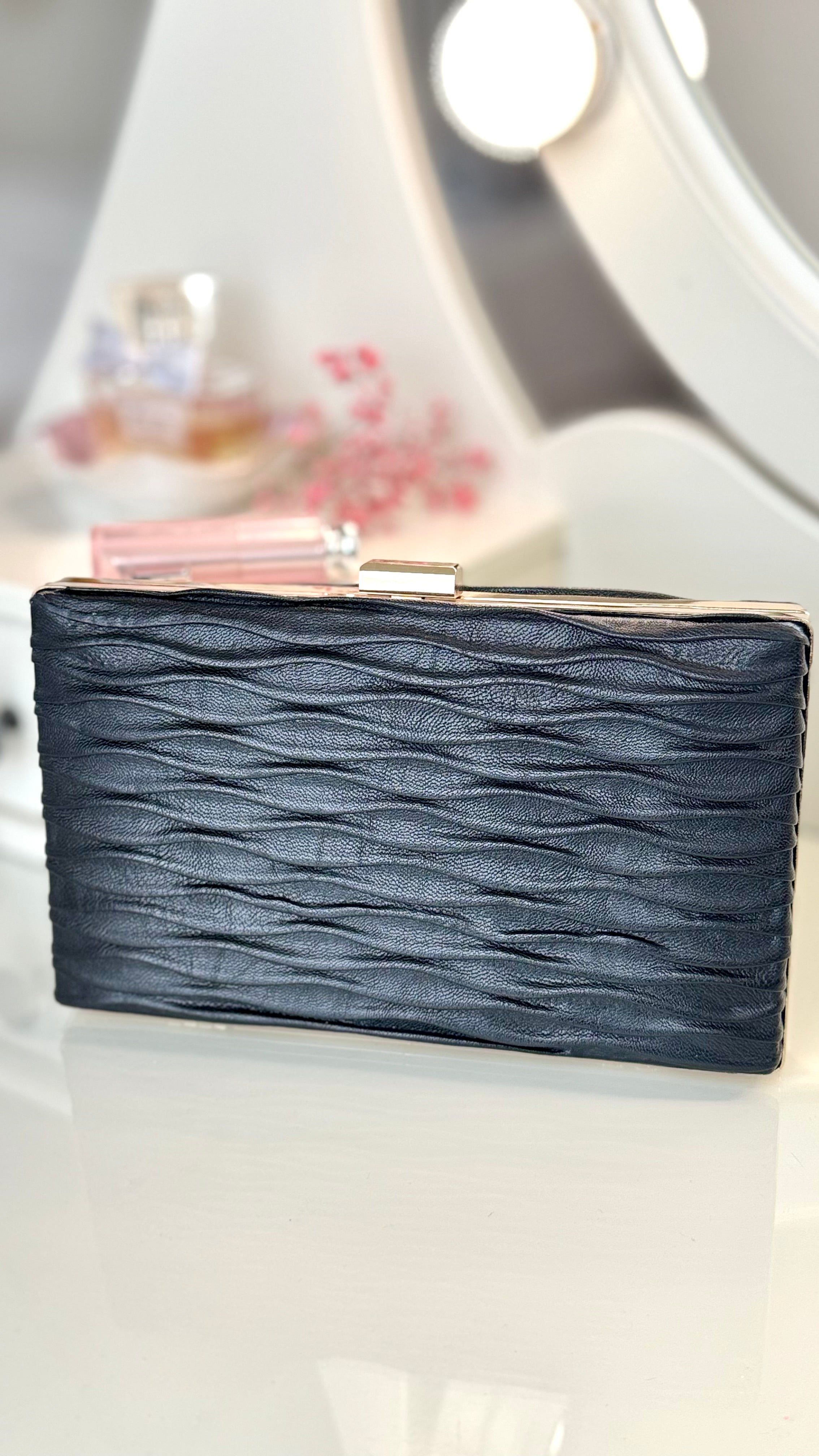 Gala Clutch – Schwarze Kunstleder Abendtasche für elegante Anlässe