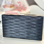 Schwarze Clutch aus Kunstleder, elegante Abendtasche für Damen, perfekt für Gala