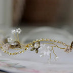 Haarband/Stirnband Vintage,gold,ivory