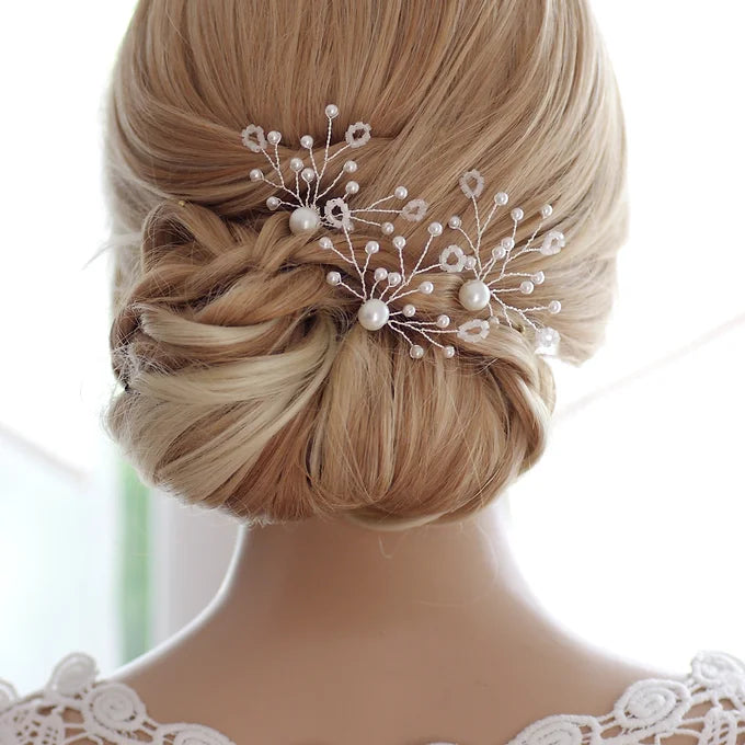 Haarschmuck,Haarnadeln in ivory/beige oder weiß