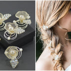 Haarnadeln/Curlies weiß/silber oder ivory/gold
