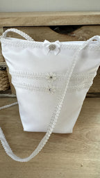 Schleifen Tasche Kommunion – Satin mit Blumen & eleganten Bändern