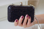 Silber Pailletten Clutch – Elegante Abendtasche in Schwarz & Silber