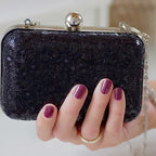 Clutch Pailetten in Schwarz