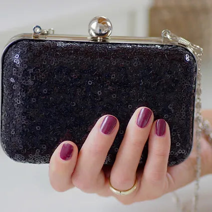 Clutch Pailetten in Schwarz
