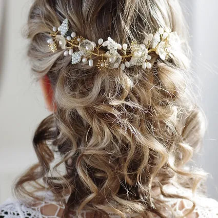 Brautschmuck-Haarranke-gold oder silber-mit Blumen