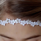 Kommunion Haarschmuck, Haarband Kommunion aus Blumen-Spitze und Strasssteinen