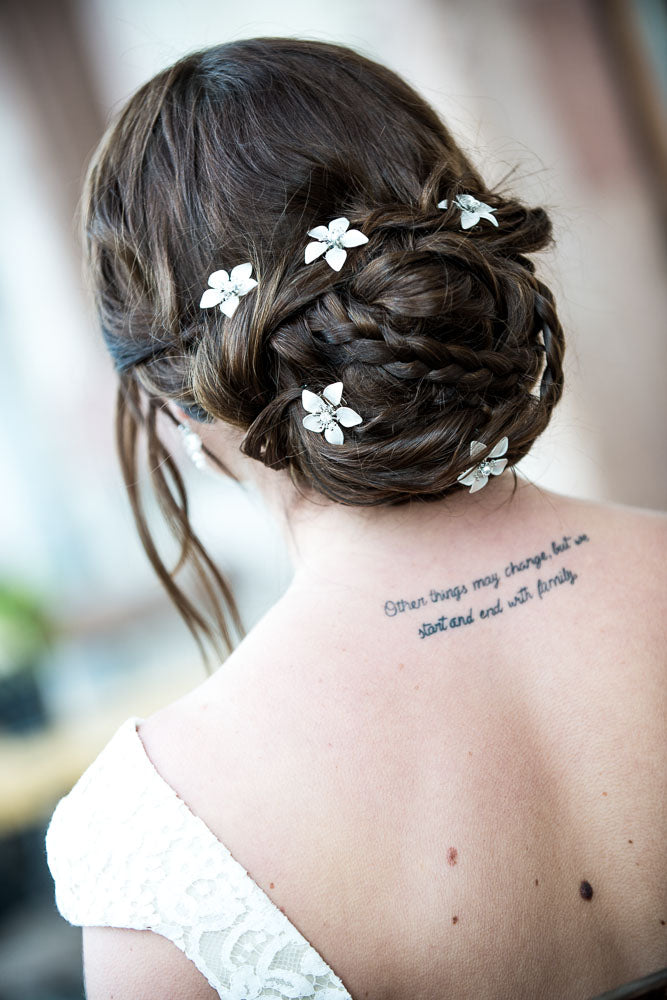 Curlies Weiß – 5er-Set Braut Curlies oder Haarnadeln in Weiß/Ivory