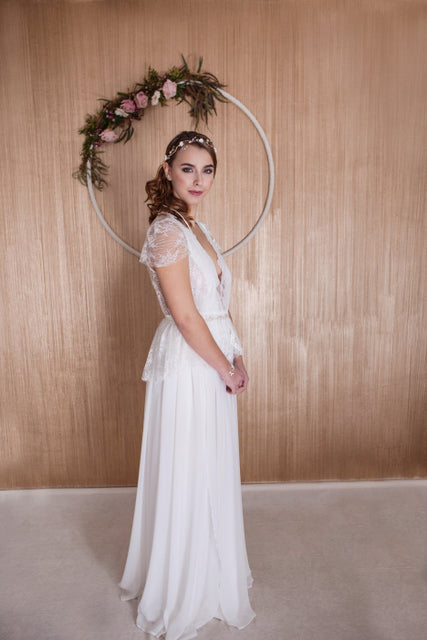 Perlen Stirnband – Vintage Haarband in Gold & Ivory für Bräute