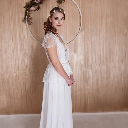 Haarband/Stirnband Vintage,gold,ivory