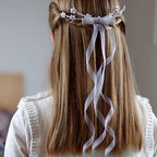 Kommunion Haarschmuck,Haarkamm Kommunion mit Blumen und Organza Bändern