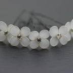 Haarschmuck Kommunion, Haar Curlies Kommunion, Blumen Curlies in weiß mit Strassstein