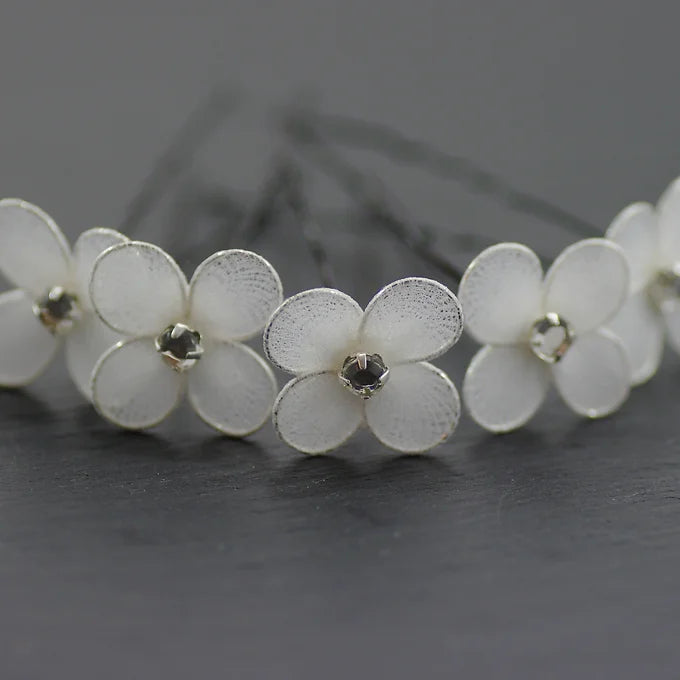 Haarschmuck Kommunion, Haar Curlies Kommunion, Blumen Curlies in weiß mit Strassstein