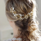 Brautschmuck-Haarranke-gold oder silber-mit Blumen