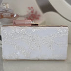Braut Clutch off white Gold – Hochzeitstasche mit Kette – elegante Brauttasche