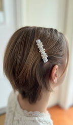 Perlen Haarklammer Kommunion – Zarte Haarklammern mit Perlenblüten