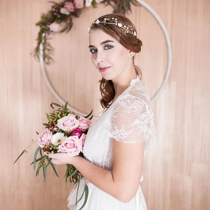 Haarband/Stirnband Vintage,gold,ivory