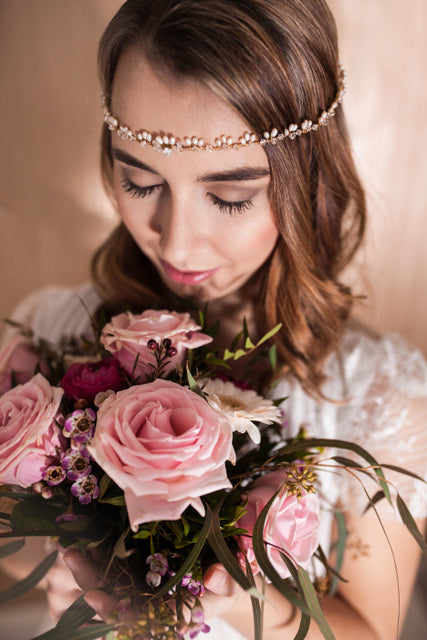 Vintage Stirnband – Braut Haarband mit Swarovski & Perlen