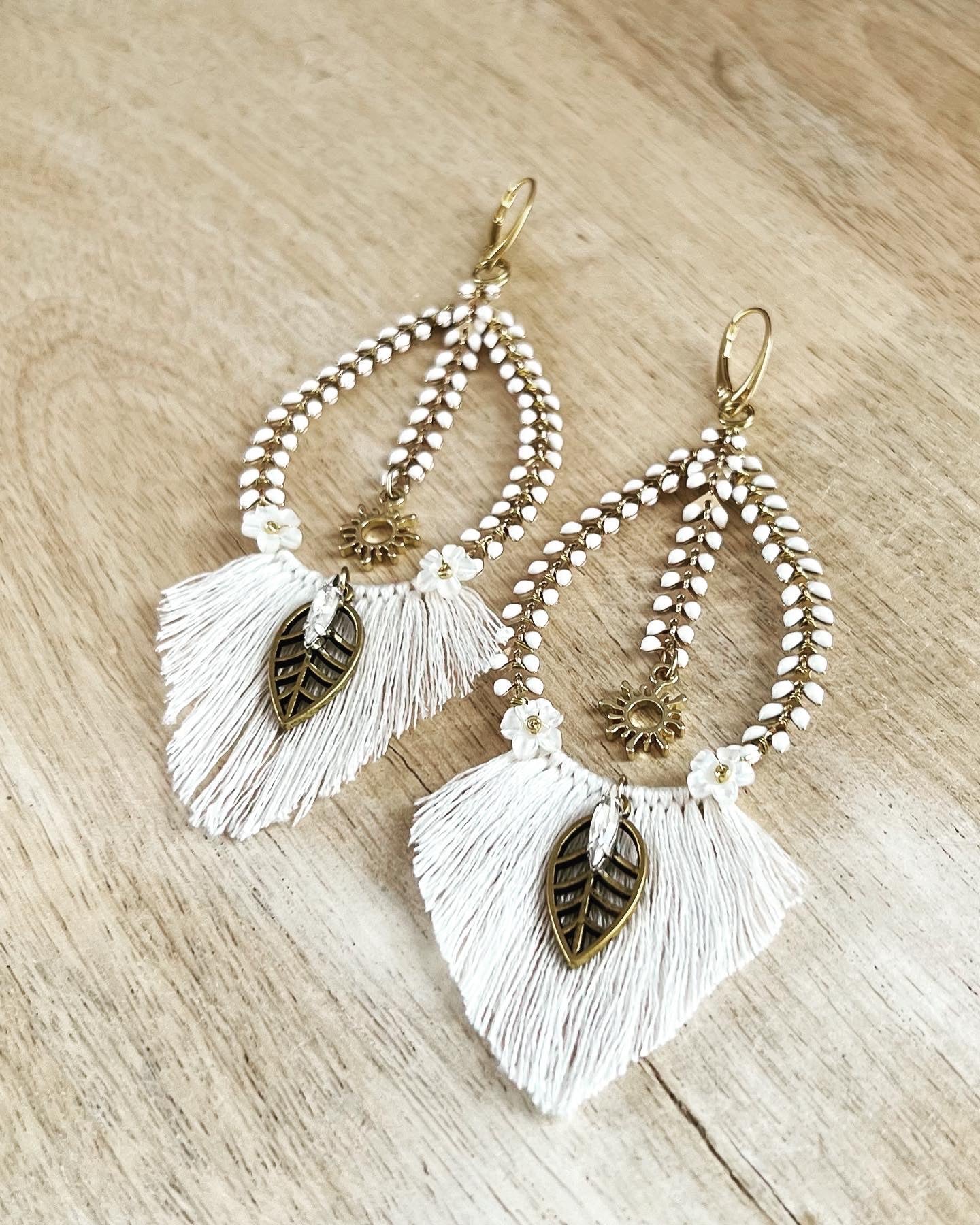 Boho Bridal Ohrringe – Vergoldete Statement Ohrringe für moderne Bräute