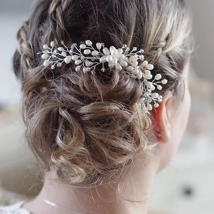 Braut Haarschmuck-Haarranke-Perlen-Swarowski Bicon