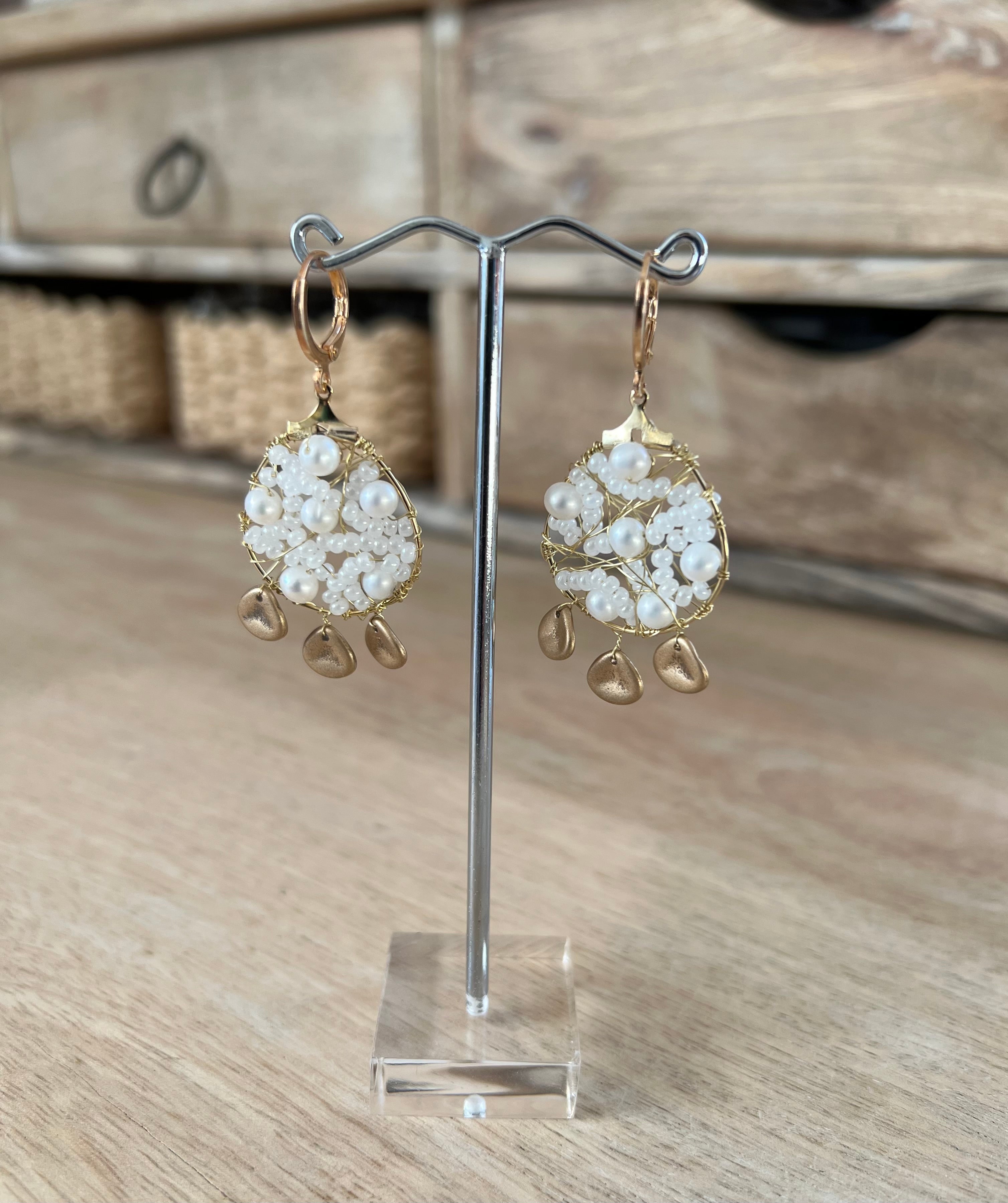 Bridal Ohrringe – Statement Perlenohrringe für die Braut, 24k vergoldet