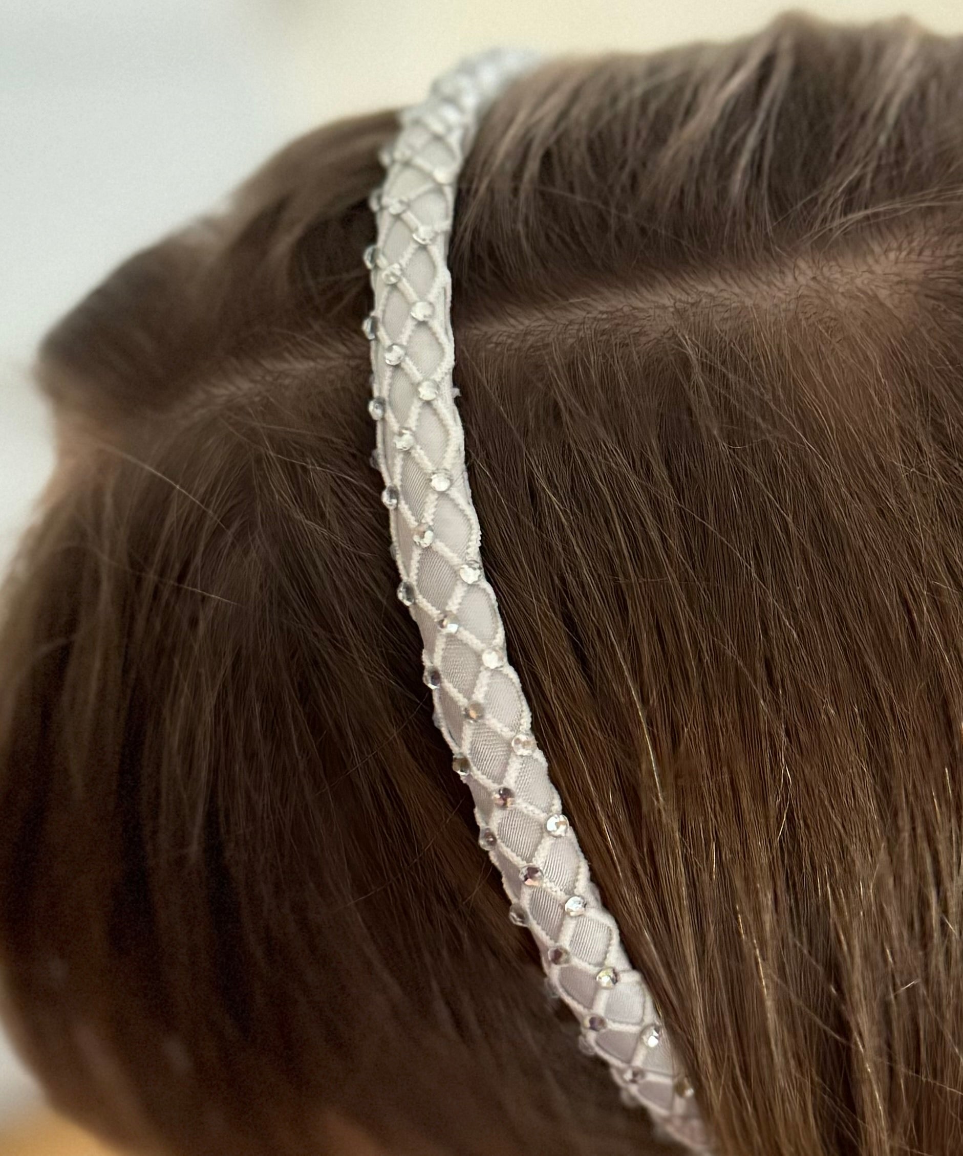 Strass Haarreif Kommunion – Netzstoff & geschliffene Glitzersteine