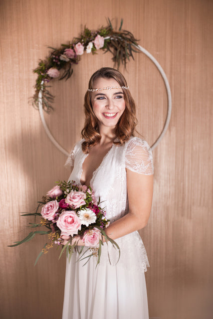 Vintage Stirnband – Braut Haarband mit Swarovski & Perlen