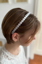 Glitzer Haarreif Kommunion – Sterne in Weiß & Silberglitzer